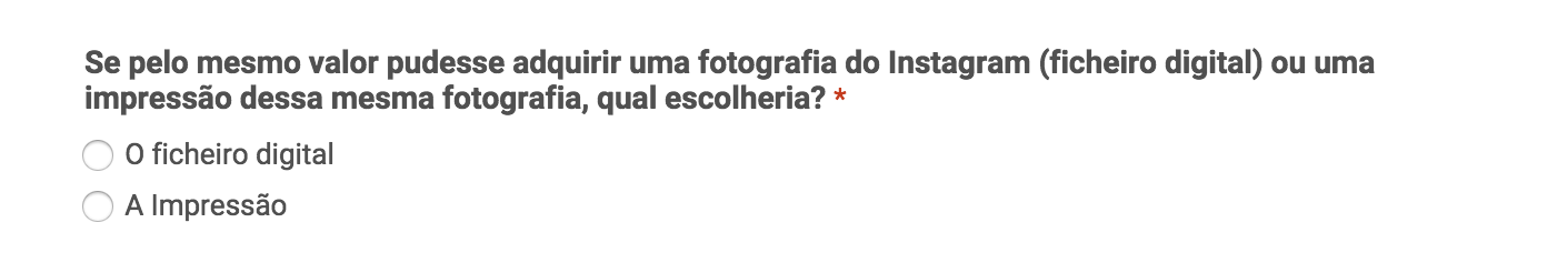 A ultima pergunta do questionário do Pedro Rebelo sobre o Instagram